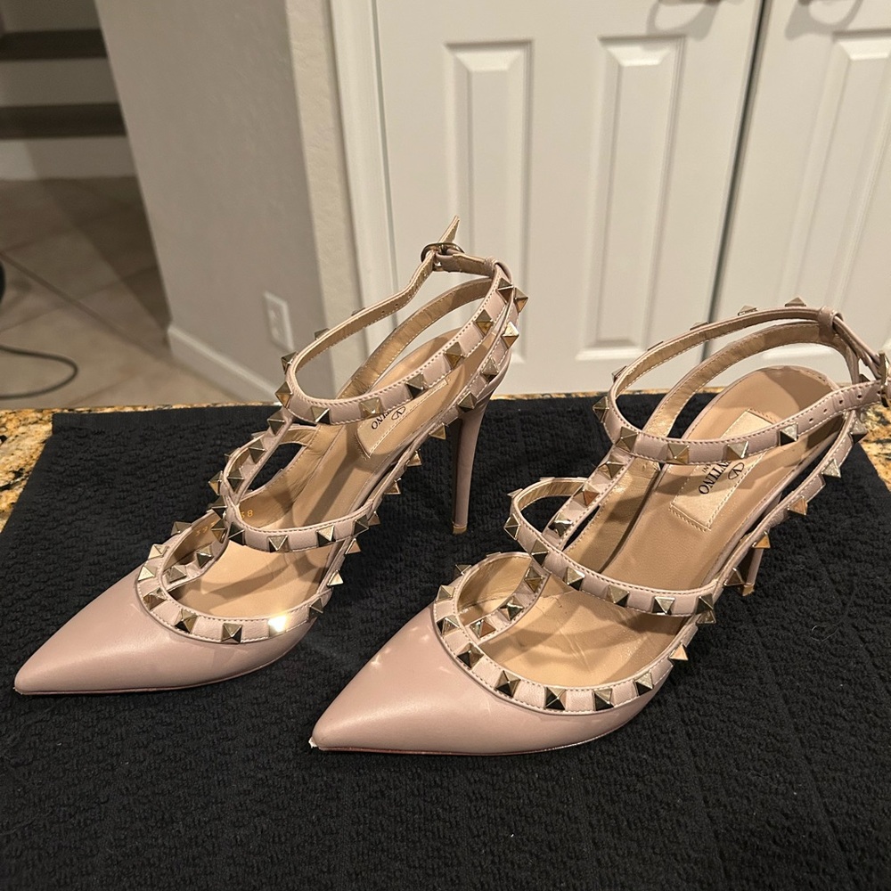 Valentino Women's Nude Rock Stud Heels